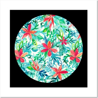 Paradise Floral - a watercolor pattern Posters and Art